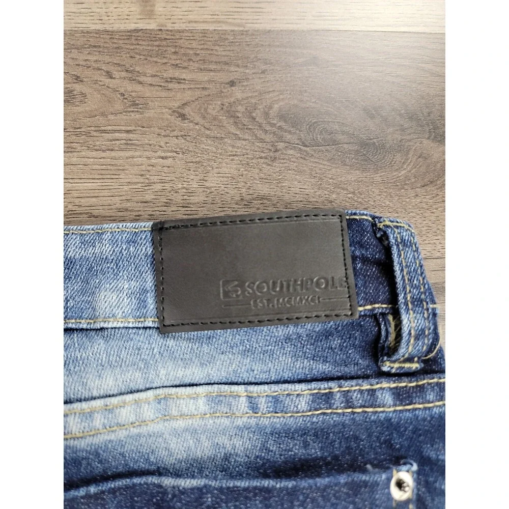 Southpole Jean Shorts Size 10 Dark Wash Y2K Mid Rise Youth Boys Denim Baggy Fit